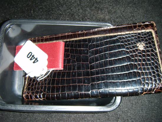 Asprey leather cased marker and a 9ct gold Dunhill wallet